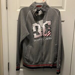 DC Gray and Red Lightweight Shirt Jacket